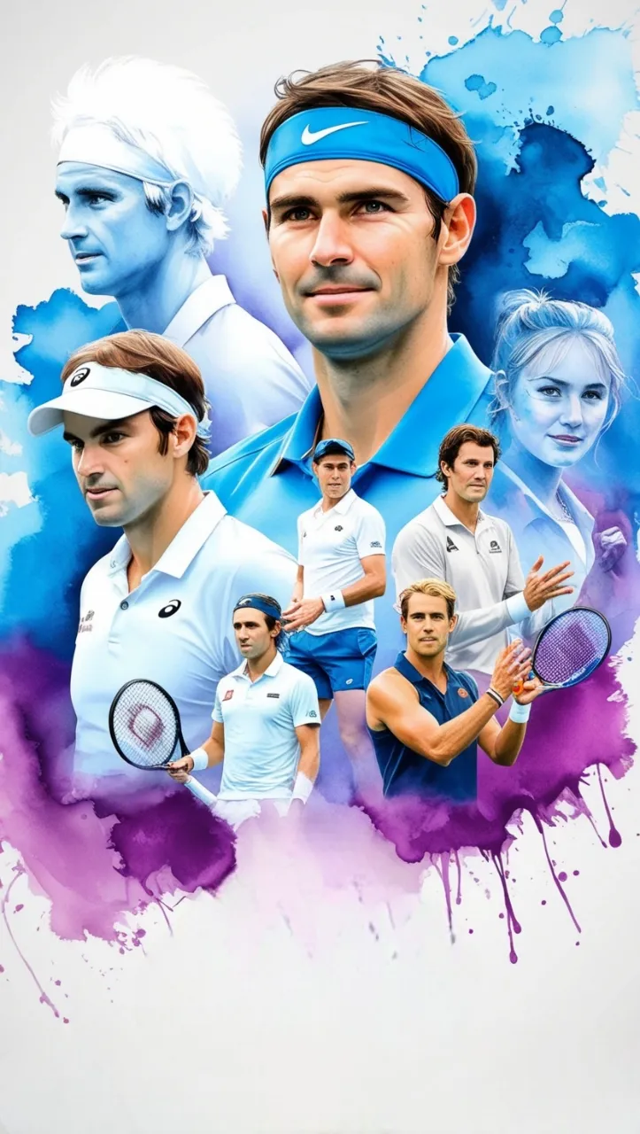 Tennis artwork representing Grand Slam tennis coverage on HoomTV