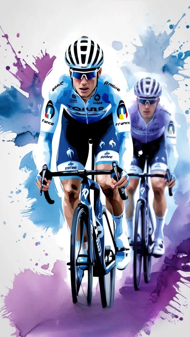 Road cycling artwork representing Grand Tour coverage on HoomTV